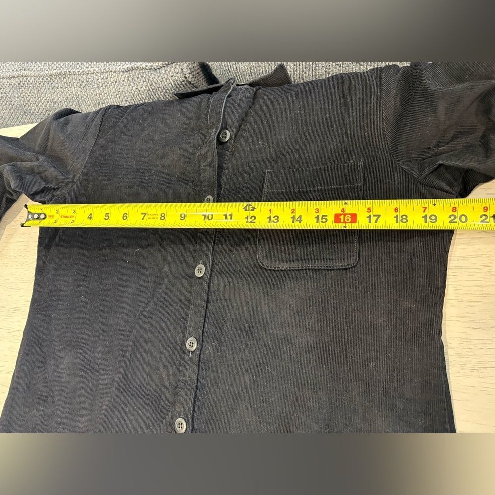 J. Crew Black Corduroy Long Sleeve Shirt Dress - Picture 12 of 12